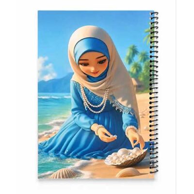دفتر نقاشی سیمی طرح دختر و مروارید